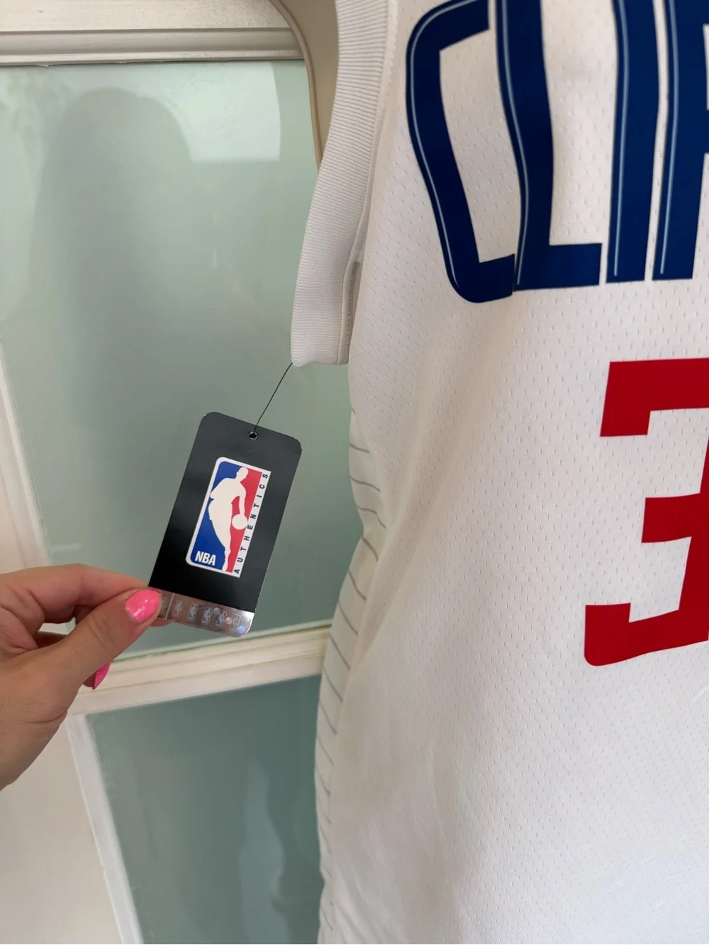 Nike White LA Clippers Jersey #32 with Red and Blue Accents